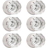 Orger 6 Pack Privacy Door Knobs, Clear Glass Door Handles with Satin Nickel Finish, Crystal Interior Door Handles for Bed/Bathro