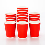 Restaurantware-12 Ounce Disposable Coffee Cups, 25 Ripple Wall Hot Cups For Coffee - Lids Sold Separately, Rolled Rim, Red Paper