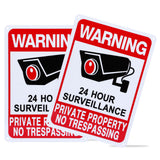 Qofaoye 2-Pack No Trespassing Signs Private Property, Video Surveillance Signs Outdoor - 2025 Version, 10 x 7 in UV Printed Fade