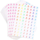 Outus 1760 Pieces Music Notes Stickers for Kids Colorful 20 Sheets Musical Label Cartoon Mini Sticker Teacher Appreciation Gift
