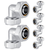 Yaocom 6 Pcs 3/4 Elbow Air Piping Fittings,Brass-nickel Plated,200psi,Tubing Fittings for Shop Compressed Air Line System Kit