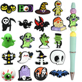 20 pcs Halloween Focal Beads Horror Silicone Focal Beads Silicone Bead for Shaped Bulk Pens Beaded Keychain Making Gifts