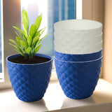 Kuber Industries Set Of 6 Plastic Pots For Plants & Flowers Small Lightweight & Modern Indoor Tree Gamla/Gamley/Planters 6 I