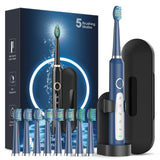Rtauys M5 Electric Toothbrush for Adults - Sonic Electric Toothbrush for Kids and Adults with 8 Brush Heads & Travel Case, 120 D