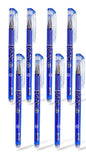 BREEPREE Fine Tip Erasable Gel Pens Blue Ink | Retractable Rollerball Friction Pens | Smooth Writing 0.5mm & 0.35mm Nib with Att