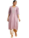 Libas Women'S Silk Straight Kurta (G2738_Purple