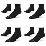 Dynamocks Men & Women Ankle Length Socks (Combo Pack Of 4 Pairs; Black; Combed Cotton; Anti Odour; Breathable; Durable) (L)