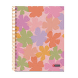 Miquelrius Fashion 4 Subject Premium Spiral Notebook, Pastel Petals Design Cover, 8.5inch x 11inch, 7mm College Rule, 130 Perforated S