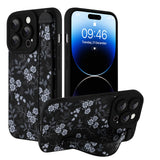 Ufbara Compatible with iPhone 14 Pro Case for Women Men, Cute White Flower Floral Pattern, Built in Adjustable Metal Wrist Strap