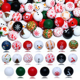 80pcs Christmas Silicone Beads for Keychain Making 15mm Bulk Kit,Christmas Focal Beads for Necklace Bracelet DIY Jewelry Making
