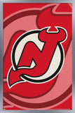 Trends International NHL New Jersey Devils - Logo 14 Wall Poster, 14.725 x 22.375, Silver Framed Version