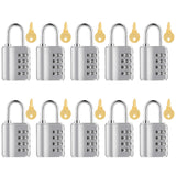 Kenning 10 Pcs Combination Padlock 4 Digit Combination Lock with Keys Locker Resetable Security Outdoor Waterproof Gate Lock for