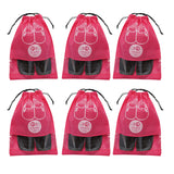 Kanushi Industries Shoe Pouch/Cover/Bag/Organiser Set Of 6 Pink Color