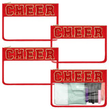 Abbylike 4 Pcs Cheer Makeup Bag Cheerleader Clear Letter Chenille Patch Bag Nylon Makeup Toiletry Pouch with Zipper for Cheerlea