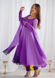 Gosriki Women'S Georgette Anarkali Solid Kurta With Pant & Dupatta (Sade Purple-Gs_Xl_Purple_X-Large),Purple,,B0FC6Q18PV