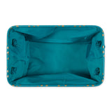 Polyester Bin Dots Gold / Teal Rectangle Medium 16X10X12