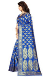 Sugathari Womens Banarasi Saree Pure Kanjivaram Silk Saree Soft New Ladies 2023 Design Wear Pattu Sarees Latest Cotton Party Sari Collections With Blouse Piece For Wedding Sadi (Pari 75 R Blue)