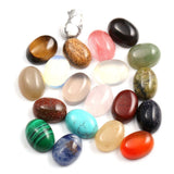 20 Pieces CAB Cabochon Beads, Natural Stones Beads for Jewelry Making Natural Stone Oval Random Color Beads Crystal Quartz Stone