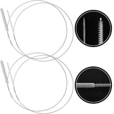 HomeSpark 4 Pieces Feeding Tube Brushes, Long Pipe Cleaners Straw Cleaning Brushes, 32 Inches Long with Soft Nylon Bristles Head