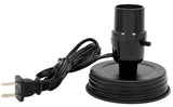 Creative Hobbies DIY Mason Jar Lamp Making Kit Black Color Lid & Socket Great for Lamp Conversion, Fits Wide Mouth Canning, Fr