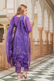 Gosriki Women'S Cotton Blend Straight Printed Kurta With Pant & Dupatta (Rajjo Violet-Gs_S_Violet_Small),Violet,,B0CMLDMWBR