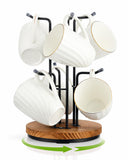 Vosturdy Rotating Large Mug Tree for Counter, Coffee Mug Holder, 6 Hooks