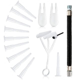 Skylety 16-Piece Exercise Ball Plug Replacement Kit with Needle, Nozzle, Rubber Hose, and Balloon for Yoga, Volleyball, Soccer,