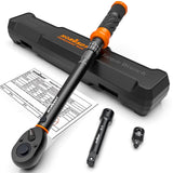 HORUSDY 1/2-Inch Drive Click Torque Wrench Set - 10-170 ft-lb / 13.6-230.5 Nm, 3% Precision, Dual Scale, 72-Tooth Reversible Hea