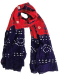 Krish WomenS Cotton Bandhej Dupatta Stole (Orange Blue, Free Size) Multicolor