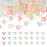 FASHEWELRY 160 Pcs Transparent Acrylic Flower Bead Caps Lily Flower Beads Floral Blossom Spacer Beads for Jewelry Making Bracele