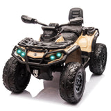2 Seater Ride On Car, 24V 4WD Electric ATV Car for Kids, Leather Seaters, Safety Belt, Bluetooth, 1.86 to 4.79 Mph 4 Wheeler Ele