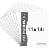 Somime 10 Pack Backing Boards Only - 11X14 Uncut White Mats Matboards, Acid Free & White Core Backerboards, Ideal for Photos, Pi