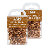 JAM PAPER Colorful Push Pins - Rose Gold Pushpins - 2 Packs of 100