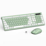 Wireless Keyboard and Mouse Combo, Full-Sized Wireless Keyboard and Adjustable DPI Mouse, 2.4GHz USB Receiver, Silent Keyboard a