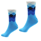 Leonardi Mens Printed Socks | Pure Cotton | MidCalf Length | Superior Finishing | 1 Pair (Light Blue)
