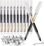 Art Ranger 12pcs Black Gel Pens, QuickDrying 0.5mm Needle Tip Liquid Ink Rollerball Ballpoint Pens
