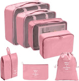 7 Set Packing Cubes Clothes Storage Bag Foldable Laundry Cosmetics Travel Luggage Organizer Storage Bags For Travel Accessorie