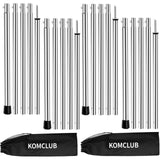 KOMCLUB Telescoping Tent Poles Adjustable Tarp Poles Camping Stainless Steel Lightweight Tent Poles for Trap Sun Sails Canopy Aw