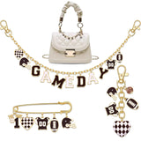 NVENF 3PCS Football Bag Charms Keychain for Women Men Game Day Purse Charms Football Cheer Mom Accessories Essentials Gifts (Bur