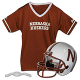 Franklin Sports Nebraska Huskers Kids College Football Uniform Set - NCAA Youth Football Uniform Costume - Helmet, Jersey, Chins
