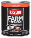 Krylon 2033 Farm & Implement Brush, High Gloss, Old Kubota Orange, 1 Quart Architectural Paints