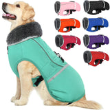 QBLEEV Warm Dog Coat, Reflective Dog Jacket, Waterproof Dogs Winter Coat