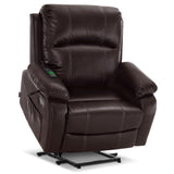 MCombo Small-Wide Power Lift Recliner Chair with Massage and Heat for Petite Elderly People, 3 Positions, 2 Side Pockets, USB Po
