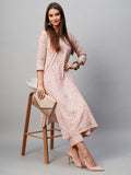 Anni Designer Women'S Cotton Blend Straight Printed Kurta With Pant (Pat 11 Pink_S_Pink_Small),Pink,S,,,