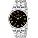 Wrightrack Astrological Full Roman Stainless Steel Analog Black Dial Bracelet For Luck And Prosperity Men'S Analog Watch
