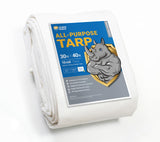 GUARD SHIELD Heavy Duty Tarp 30x40 Feet White Multi Purpose Thick Waterproof Poly Tarp Cover 10mil