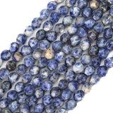 BEADIA Faceted Natural Blue Sodalite Stone Round Beads 10mm 36cm/Strand for Jewelry Making