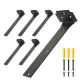 Redunest Floating Shelf Brackets,6 Pack Heavy Duty L Brackets for Shelves, 10 Inch Black Stainless Steel Countertop Support Brac