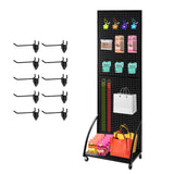 NectaCol 2'x 6' Metal Pegboard Display Stand with a Plate, Peg Board Panels, Standing Pegboard Display, Craft Fair Display Rack,