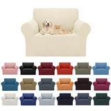 Cupuamon 2026 New Stretch Chair Sofa Slipcovers Couch Cover for 1 Seater Furniture Protector Sofa Covers with Elastic Bottom Jacquard Fabric Small Checks for Pets, Kids - Beige